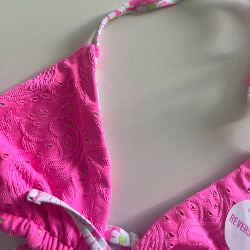 {LoveShackFancy x Hurley} Brand New Cotton Candy Reversible Eyelet Bikini SET - Picture 11 of 16